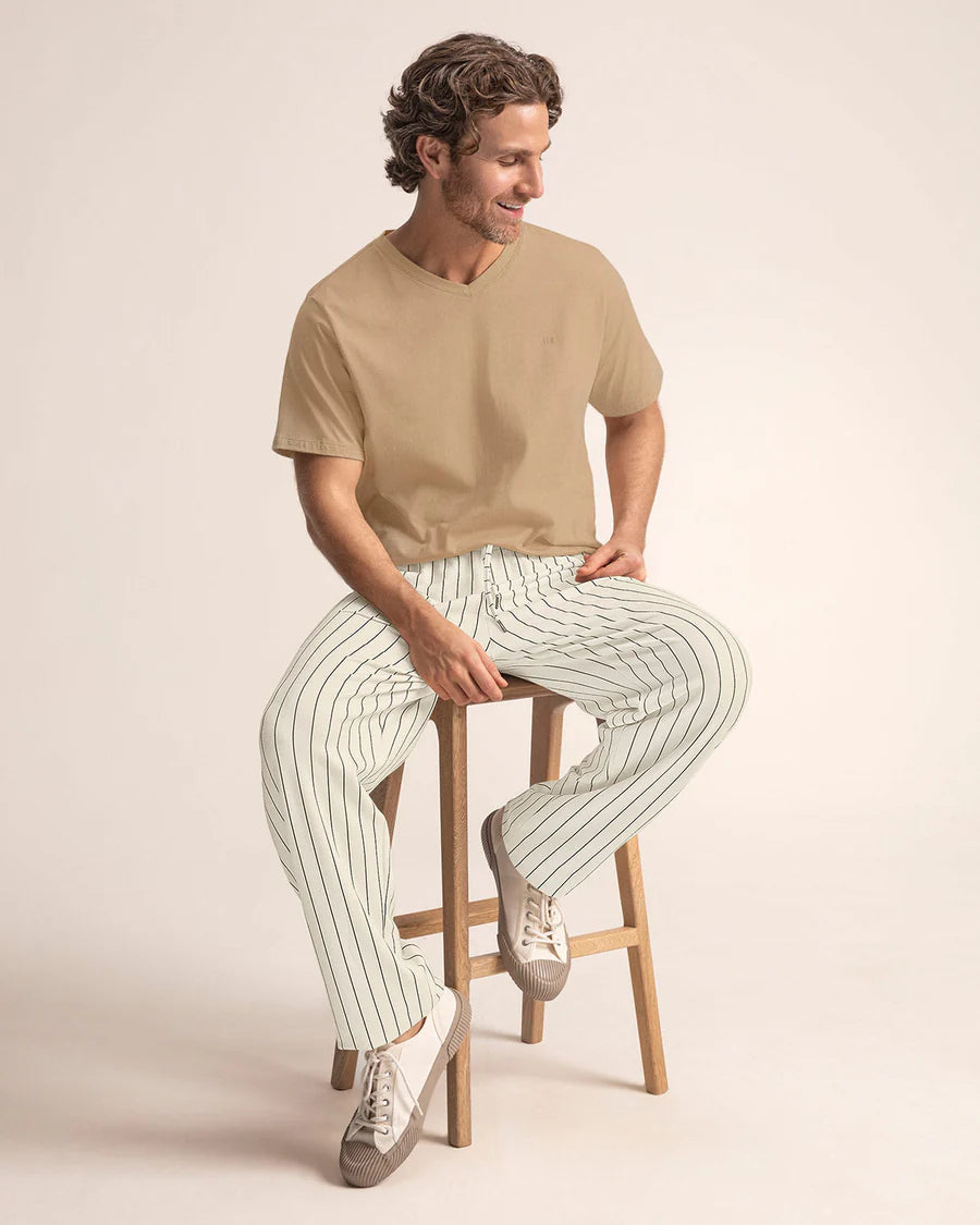Pantalón exterior bota recta con elástico en cintura para hombre - MP466