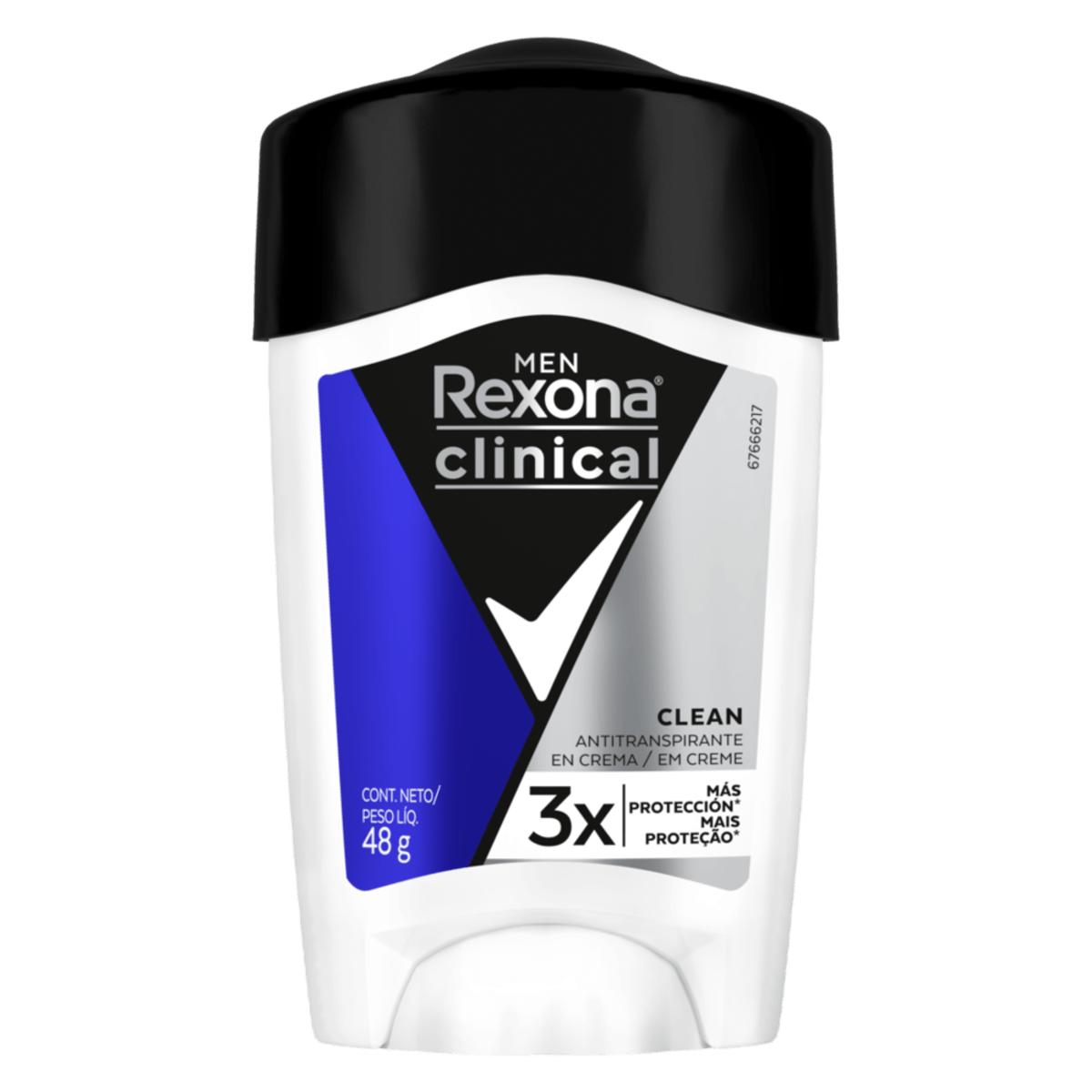 1525 🛡️✨ Rexona Clinical Men Clean Crema en Barra 48g 💪 REF RX112 - L47852