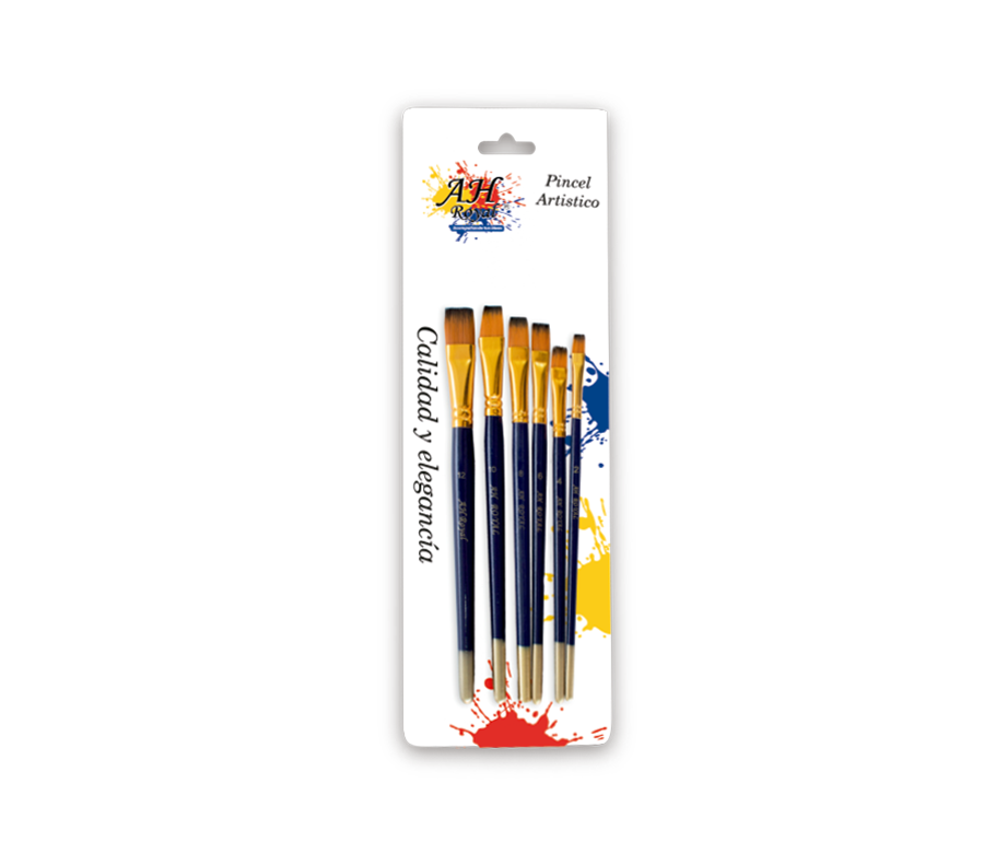 🎨 1315-2 Pincel Royal Plano de Fibra Sintética – Set No. 2, 3, 4, 5, 6 y 10