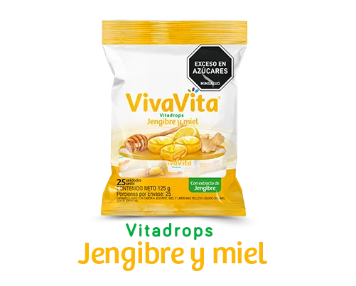 10121-13 🍯🌿 Vivavita Vitadrops Jengibre y Miel x 25 Unidades