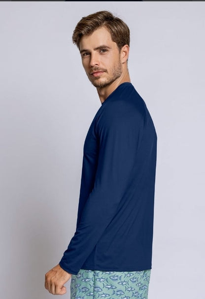 Camiseta deportiva masculina manga larga con protección UV - 508025N