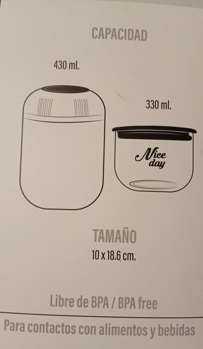 12151 🥗 Porta Comidas Azul Doble Compartimiento – Orden, Frescura y Tranquilidad en Tu Día