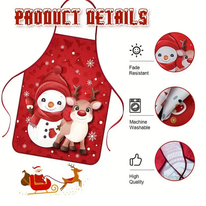 🎄 Delantal Navideño “Reno y Nieve” — Alegría festiva mientras cocinas - TMW430164