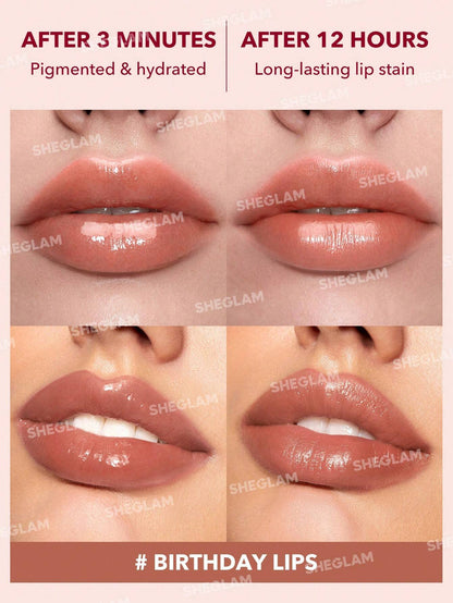 SHEGLAM Take a Hint Lip Tint-Birthday Lips Color Changing Long Lasting Lip Gloss High Gloss Finish All Day Non-Sticky Moisturizing Lip Stain for Dry Lips Christmas Winter Gifts Liquid Lipstick Easter Mother'S Day Graduation Birthday Holiday Winter Y2K Fancy Fashion Makeup Cosmetic Party Beach Travel Camping Outdoors School Campus Trip Festivals Decor Gift Present Rose Girl Cosplay Best Color Charm Vibe