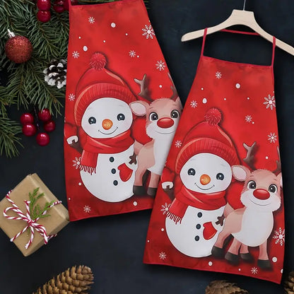 🎄 Delantal Navideño “Reno y Nieve” — Alegría festiva mientras cocinas - TMW430164
