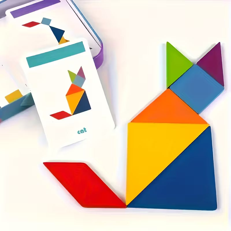 1391-1 🧩 Tangram Chino – Juego Educativo de 7 Piezas (360 Retos)
