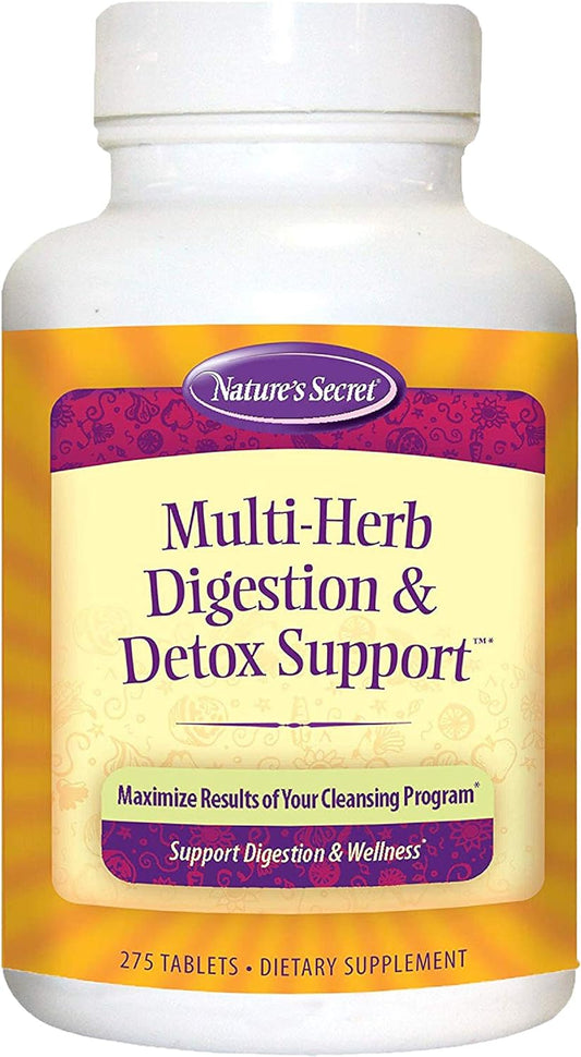 Multi Herb Digestion & Detox Support - Promotes Healthy Digestive Function, Rejuvenation & Powerful Cleansing with Alfalfa, Dandelion, Fennel, Green Tea & More - 275 Tablets