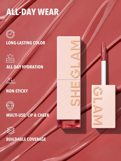 SHEGLAM Take a Hint Lip Tint-Baby Face Color Changing Long-Lasting Lip Gloss High Gloss Finish All Day Non-Sticky Moisturizing Lip Stain for Dry Lips Pink Liquid Lipstick Easter Mother'S Day Graduation Birthday Holiday Winter Y2K Fancy Fashion Makeup Cosmetic Party Beach Travel Camping Outdoors School Campus Trip Festivals Decor Gift Present Rose Girl Cosplay Best Color Charm Vibe