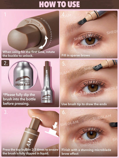 SHEGLAM Brow-Fection Angled Brush & Dip-Auburn Hair-Like Strokes Liquid Eyeborw Eyeborw Gel Pen Easy to Color Long Lasting Quick Drying Natural Shaping Outlining Filling Eyebrow Makeup Easter Mother'S Day Graduation Birthday Holiday Winter Y2K Fancy Fashion Makeup Cosmetic Party Beach Travel Camping Outdoors School Campus Trip Festivals Decor Gift Present Rose Girl Cosplay Best Color Charm Vibe