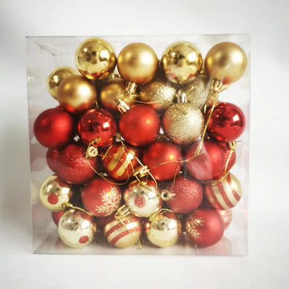 Esferas Navideñas Rústicas irrompibles (rojo y dorado) - MBY556871