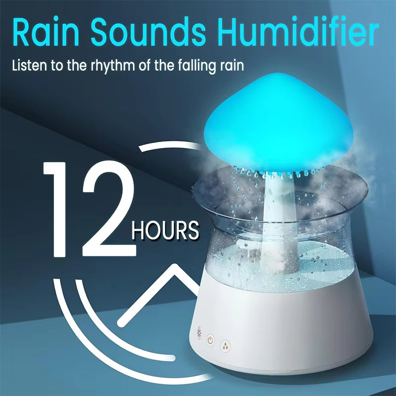 Rain Cloud Air Humidifiers 300Ml with 7 Colors Mood Light Aroma Diffuser White Noise Raindrop Humidifiers for Home Bedroom Gift