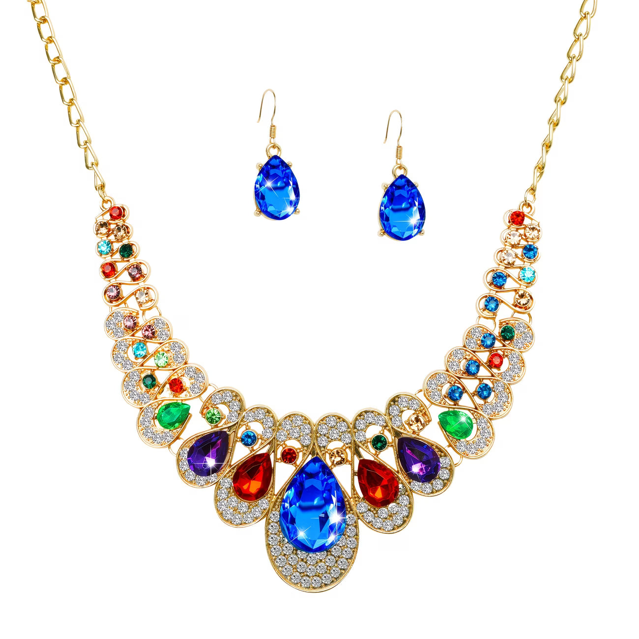 5153 ✨ Conjunto de Joyas Multicolor con Strass Brillantes - T18-04