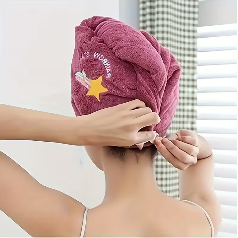 61221 💜 Gorro Toalla de Microfibra para Cabello – Secado Rápido (Púrpura) - P8-08