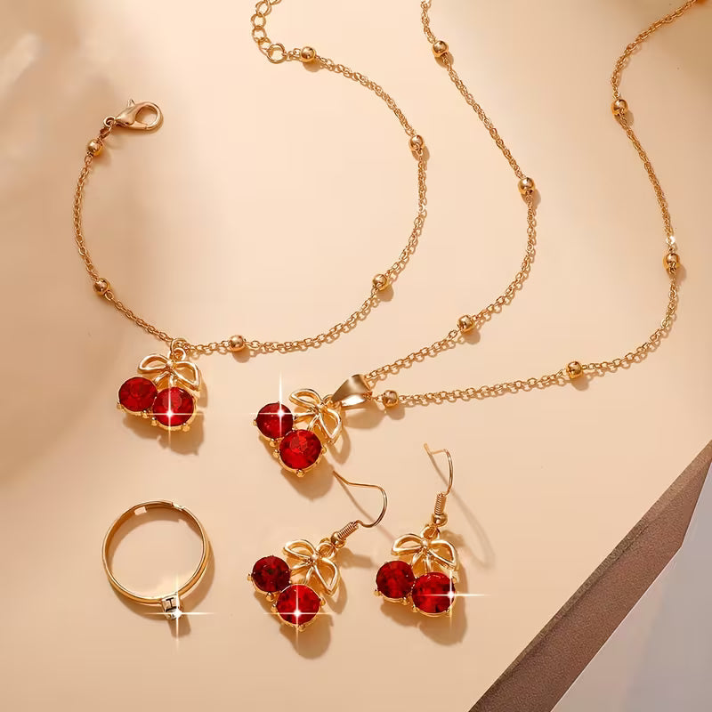 5154 🍒 Set de Joyas Cereza Chic - T17-01