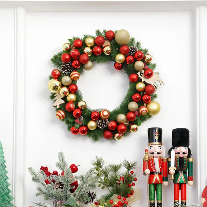 Esferas Navideñas Rústicas irrompibles (rojo y dorado) - MBY556871