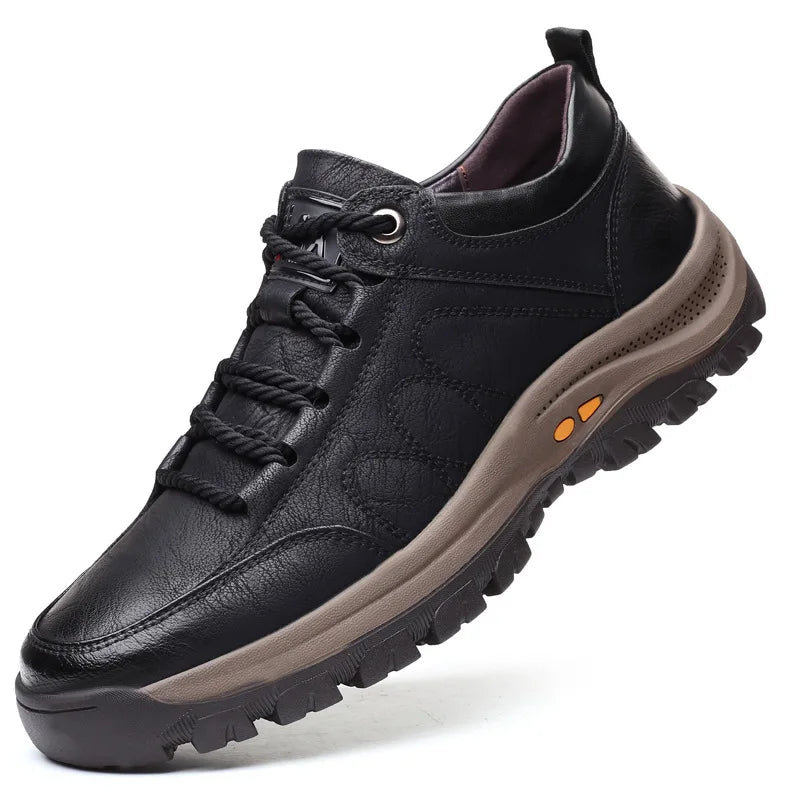 Leather Men Casual Shoes Hiking Outdoor Breathable Non-Slip Sneakers Men Loafers Shoes Zapatos Hombre Casual Mannen Schoenen