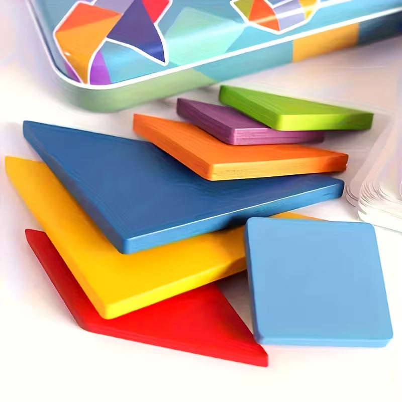 1391-1 🧩 Tangram Chino – Juego Educativo de 7 Piezas (360 Retos)