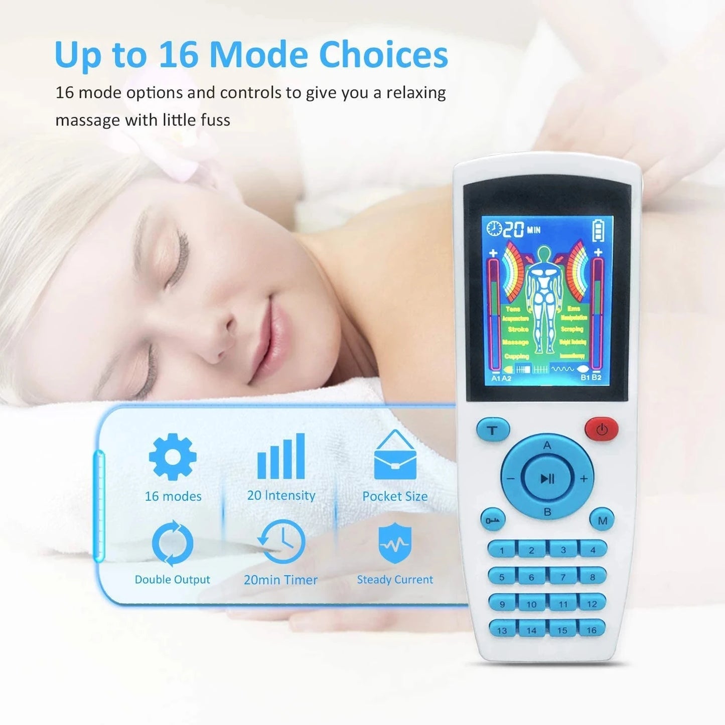 16 Modes EMS Eletric Compex Muscle Stimulator Electrodes Pulse Physiotherapy TENS Machine 4Channel Massageador Body Pads Therapy