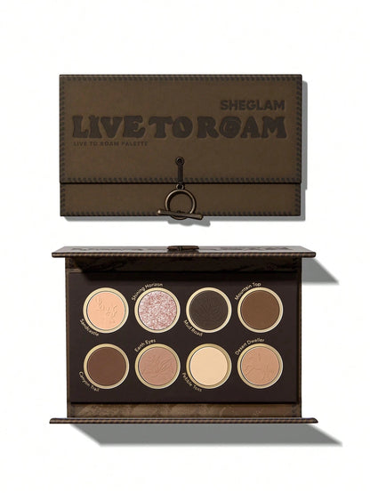 SHEGLAM Live to Roam Palette 8-Color Shimmer Matte Eyeshadow Palette Nude Metallic Evenly Pigmented Smooth Blendable Eyeshadow Christmas Brown Eyeshadow Easter Mother'S Day Graduation Birthday Holiday Winter Y2K Fancy Fashion Makeup Cosmetic Party Beach Travel Camping Outdoors School Campus Trip Festivals Decor Gift Present Rose Girl Cosplay Best Color Charm Vibe