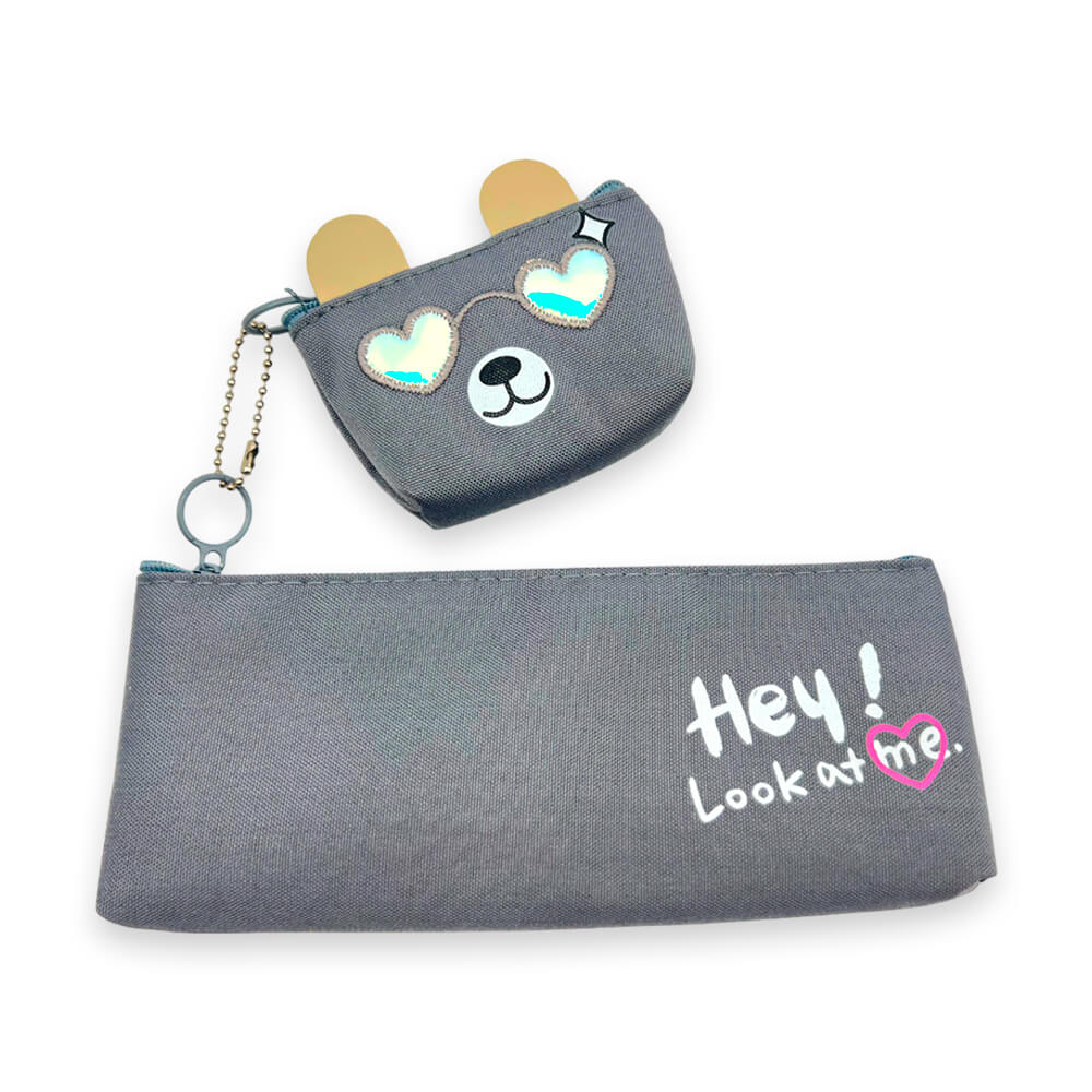 13101-1 🐱✨ CARTUCHERA GRAFITOS KAWAII GATITOS – Modelo 108 con Monedero (Acetato)