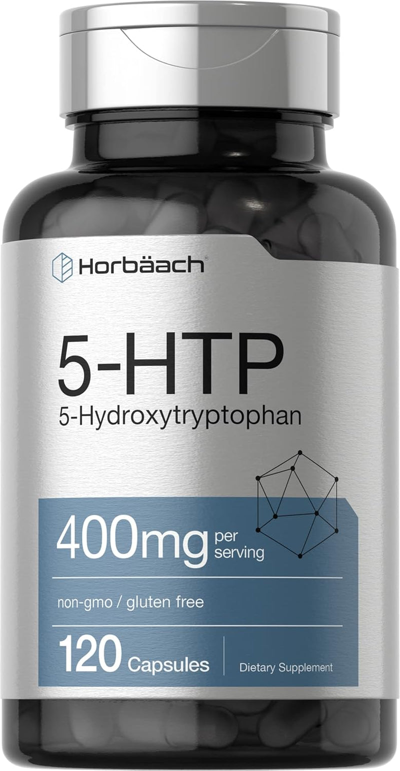 5HTP 400Mg Capsules | 120 Pills | 5-Hydroxytryptophan Supplement | Non-Gmo and Gluten Free
