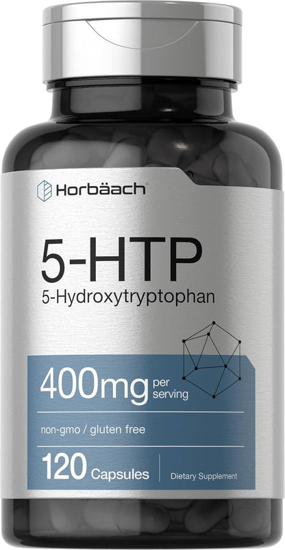 5HTP 400Mg Capsules | 120 Pills | 5-Hydroxytryptophan Supplement | Non-Gmo and Gluten Free