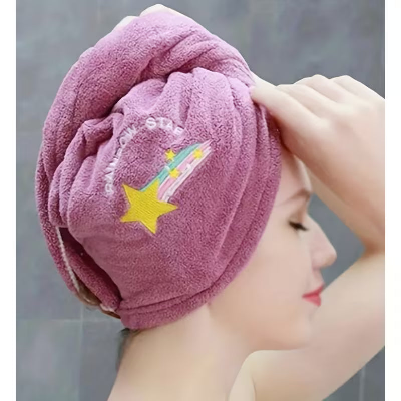 61221 💜 Gorro Toalla de Microfibra para Cabello – Secado Rápido (Púrpura) - P8-08