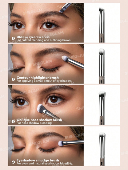 SHEGLAM Glam Fam - Juego de 8 brochas de maquillaje sintéticas