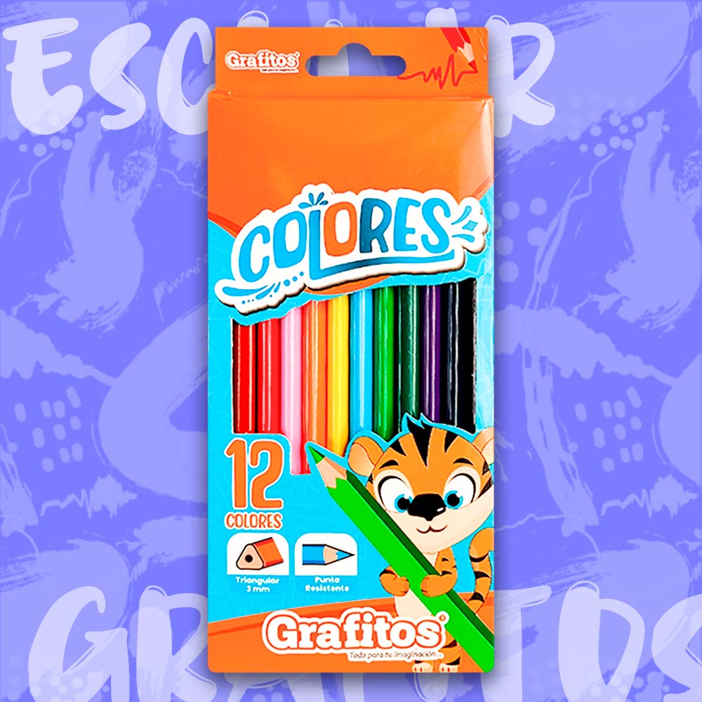 13313 ✏️ COLORES GRAFITOS SU-016 – LARGOS UNIPUNTA TRIANGULAR x12