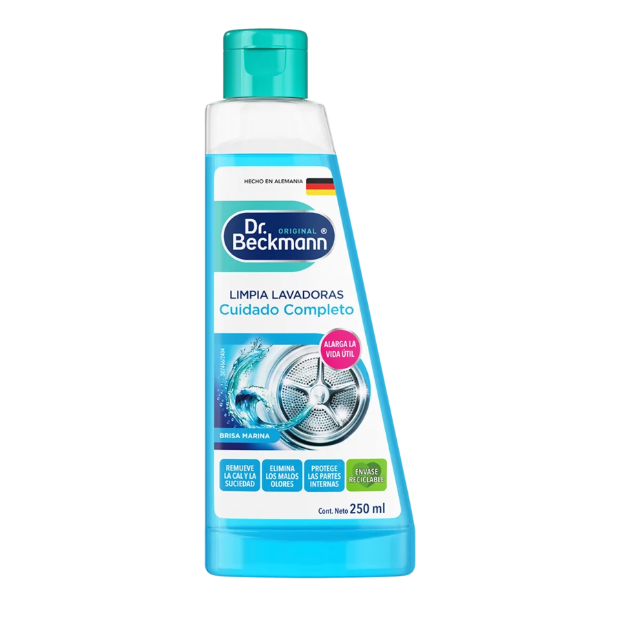 118-1 Dr. Beckmann® Limpia Lavadoras 250 ml – Cuidado Completo Brisa Marina