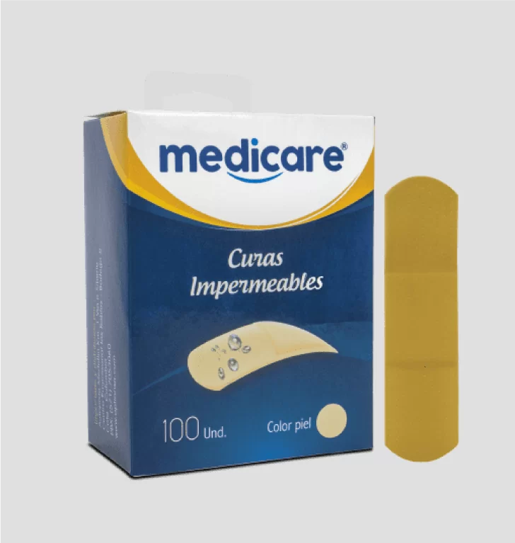 1105-1 🩹 Curas Impermeables Medicare 100U Color Piel