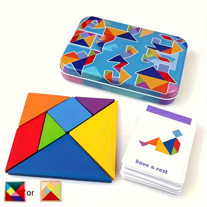 1391-1 🧩 Tangram Chino – Juego Educativo de 7 Piezas (360 Retos)