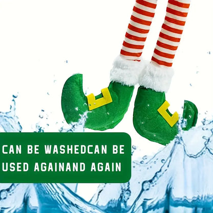 🎄 Pierna de Elfo Navideño – Colgante festivo para maletero o árbol - TQF291058