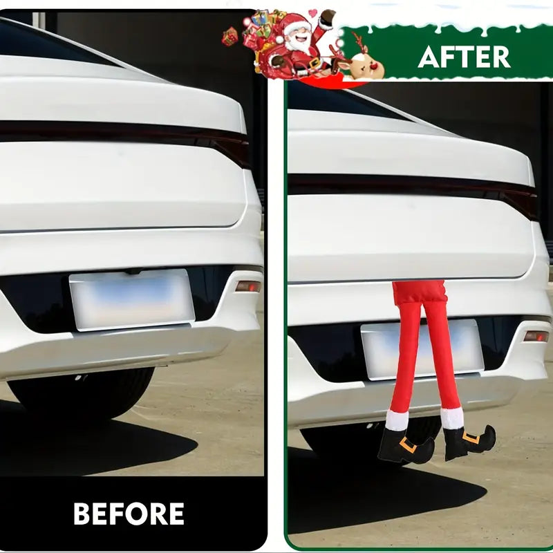 🎄 Pierna de Elfo Navideño – Colgante festivo para maletero o árbol - TQF291058