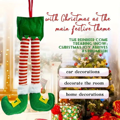 🎄 Pierna de Elfo Navideño – Colgante festivo para maletero o árbol - TQF291058