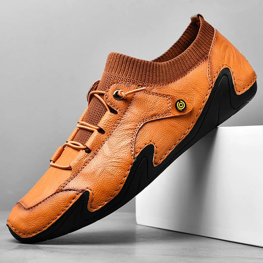 Men Shoes Casual Leather Handmade Men Sneakers Breathable Driving Shoes Designer Men'S Loafers Fashion Moccasins Zapatos Hombre