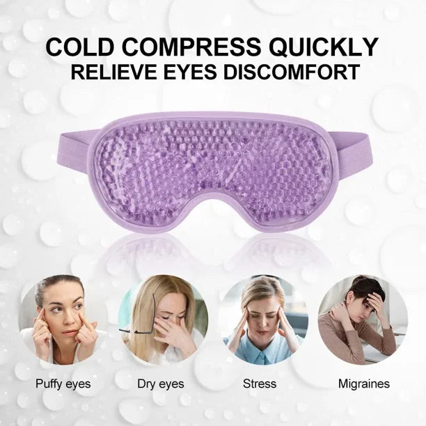 💜 Antifaz de Gel Terapéutico Frío & Calor – Descanso y Alivio que se Sienten