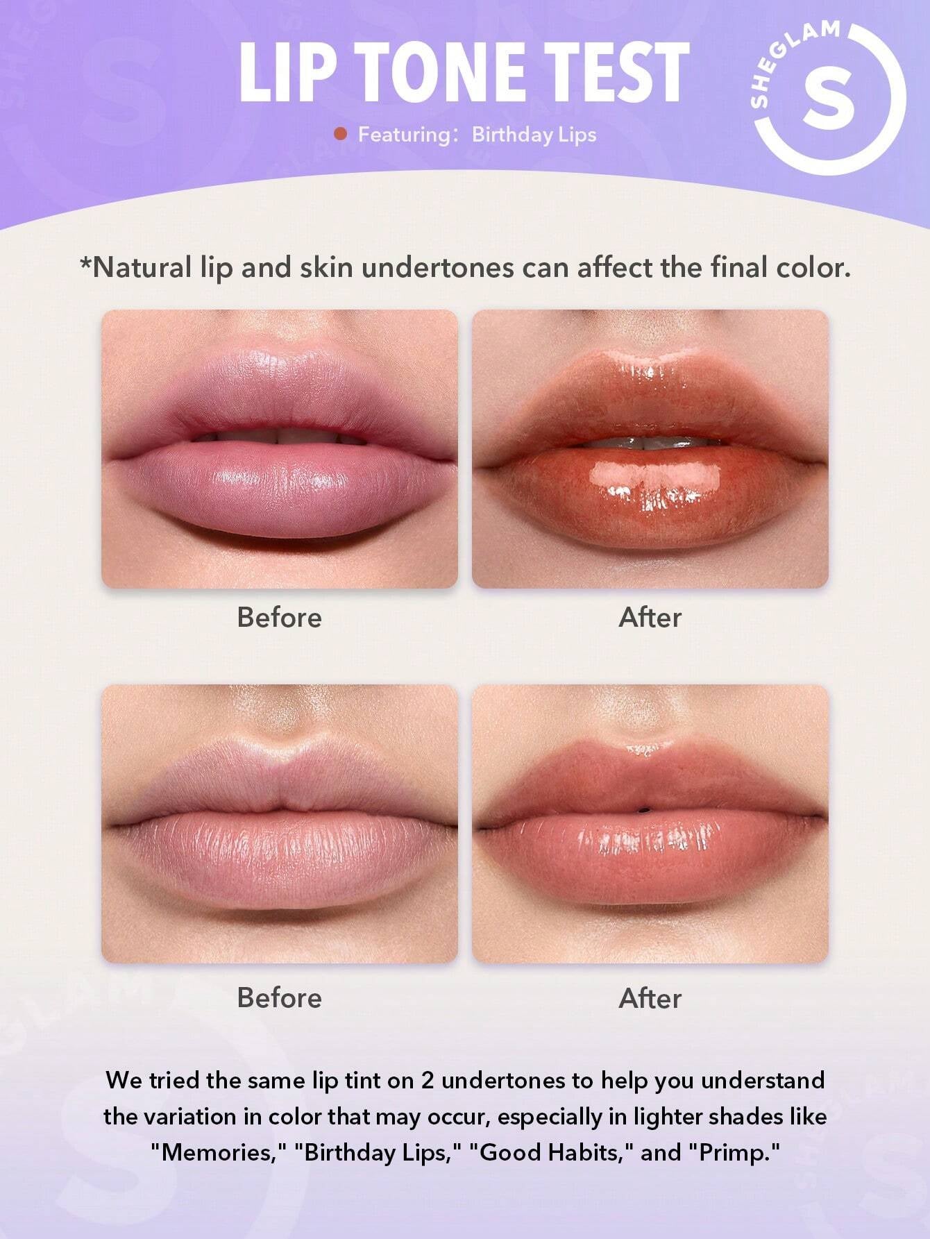 SHEGLAM Take a Hint Lip Tint-Baby Face Color Changing Long-Lasting Lip Gloss High Gloss Finish All Day Non-Sticky Moisturizing Lip Stain for Dry Lips Pink Liquid Lipstick Easter Mother'S Day Graduation Birthday Holiday Winter Y2K Fancy Fashion Makeup Cosmetic Party Beach Travel Camping Outdoors School Campus Trip Festivals Decor Gift Present Rose Girl Cosplay Best Color Charm Vibe