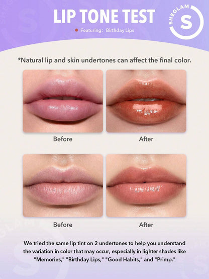 SHEGLAM Take a Hint Lip Tint-Baby Face Color Changing Long-Lasting Lip Gloss High Gloss Finish All Day Non-Sticky Moisturizing Lip Stain for Dry Lips Pink Liquid Lipstick Easter Mother'S Day Graduation Birthday Holiday Winter Y2K Fancy Fashion Makeup Cosmetic Party Beach Travel Camping Outdoors School Campus Trip Festivals Decor Gift Present Rose Girl Cosplay Best Color Charm Vibe