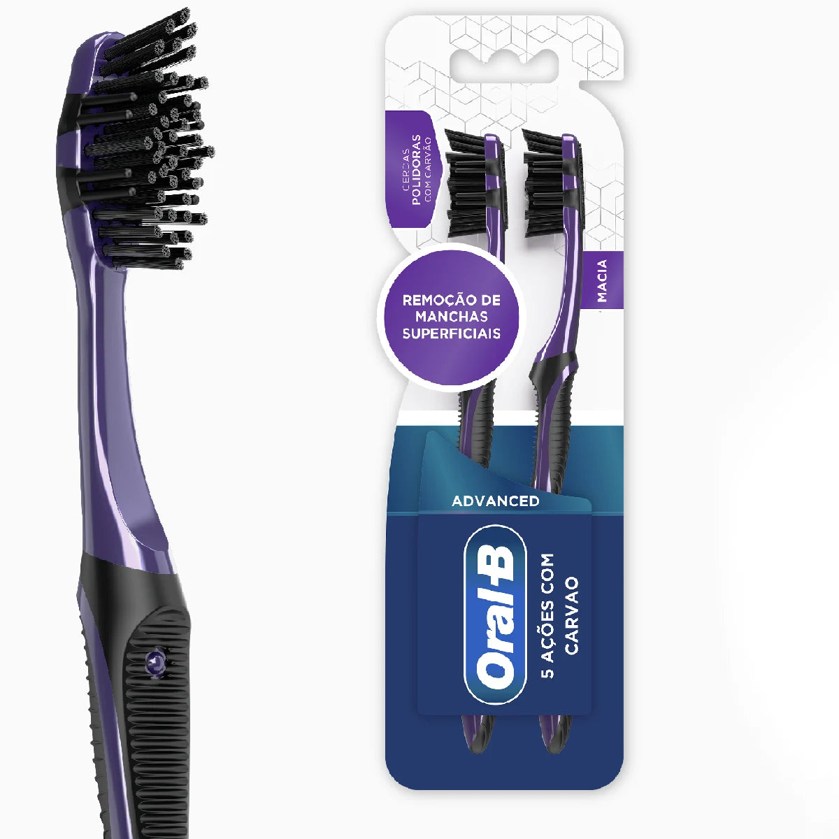 Cepillo de dientes Oral B 5 acciones Carbón x 2 unds - CÓD N44783