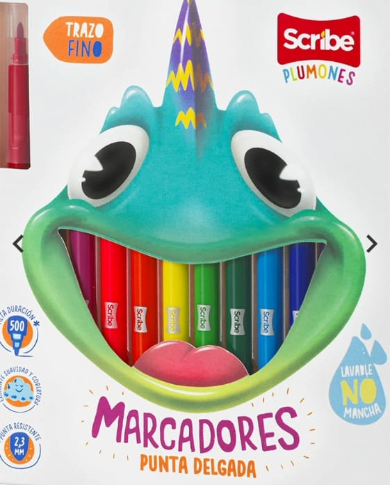 1336-1 🎨✨ Plumones Scribe Surtido x12