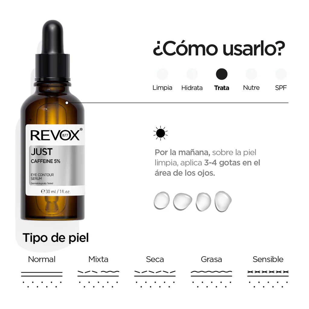 2311 👁️✨ SOLO Sérum Contorno de Ojos con Cafeína 5%  REVOX (30 ml) - PB4-0026