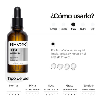 2311 👁️✨ SOLO Sérum Contorno de Ojos con Cafeína 5%  REVOX (30 ml) - PB4-0026