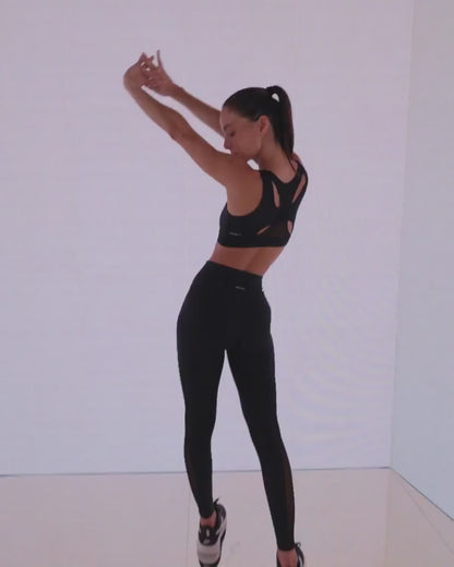 Legging deportivo con bolsillo lateral y detalles en tul - 195630