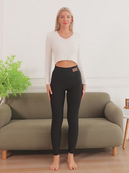 6864 🔥 PANTALONES TÉRMICOS DE FORRO POLAR PARA MUJER 🖤