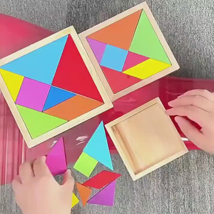 1391-1 🧩 Tangram Chino – Juego Educativo de 7 Piezas (360 Retos)