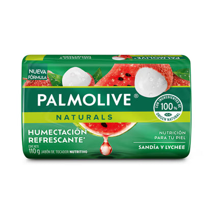 1319 🍉 Jabón en Barra Palmolive Naturals® Humectación Refrescante Sandía y Lychee 110 g
