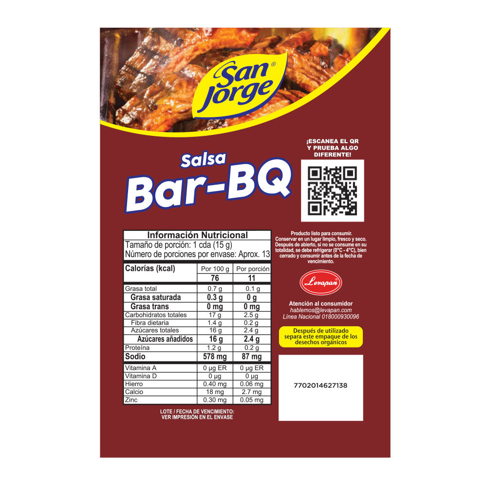 102105-1 🔥 Salsa BBQ San Jorge Doypack 200g