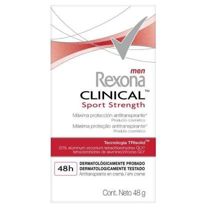 1524 🛡️💪 Desodorante Rexona Clinical Sport Strength Men Barra Crema 48g - REFRX112 - L17798