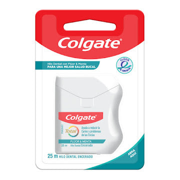 125-2 🦷 Colgate Total Hilo Dental Encerado con Flúor y Menta 25m